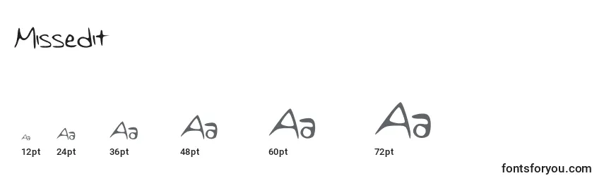 Размеры шрифта Missedit