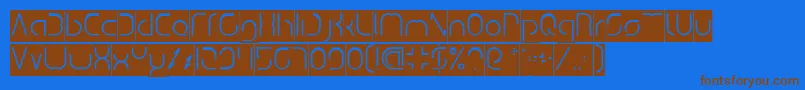 DismechaInverse Font – Brown Fonts on Blue Background