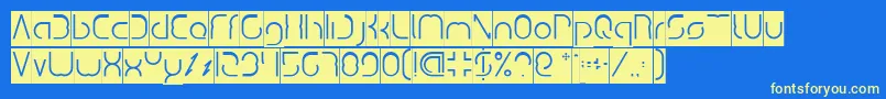 DismechaInverse Font – Yellow Fonts on Blue Background