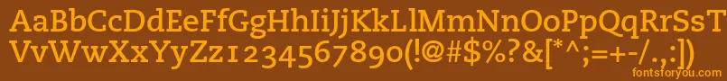 PmnCaecilia75BoldOldstyleFigures Font – Orange Fonts on Brown Background