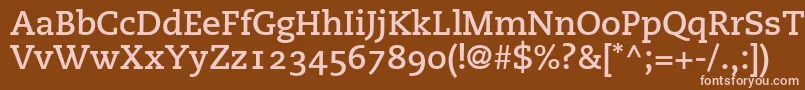 Police PmnCaecilia75BoldOldstyleFigures – polices roses sur fond brun