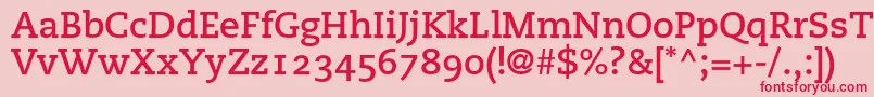 PmnCaecilia75BoldOldstyleFigures Font – Red Fonts on Pink Background