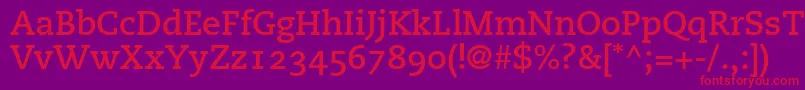 PmnCaecilia75BoldOldstyleFigures Font – Red Fonts on Purple Background