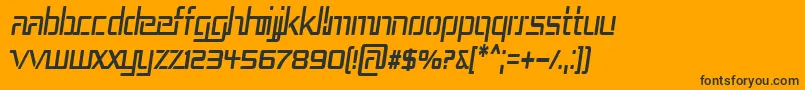 Rep3cni-Schriftart – Schwarze Schriften auf orangefarbenem Hintergrund