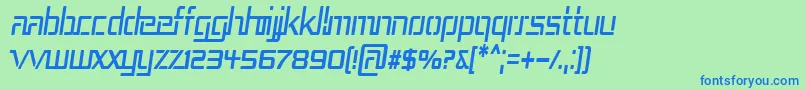 Rep3cni Font – Blue Fonts on Green Background