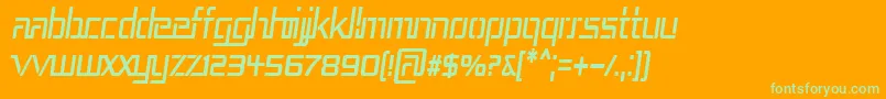 Rep3cni Font – Green Fonts on Orange Background
