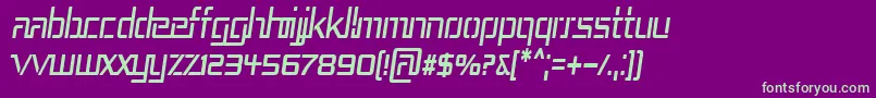 Rep3cni-Schriftart – Grüne Schriften auf violettem Hintergrund