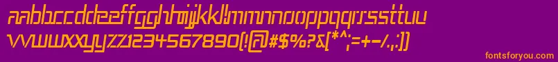 Rep3cni-Schriftart – Orangefarbene Schriften auf violettem Hintergrund
