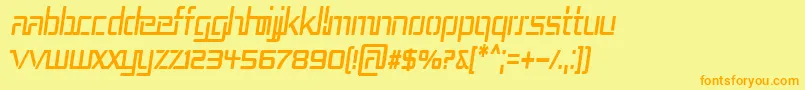 Rep3cni Font – Orange Fonts on Yellow Background