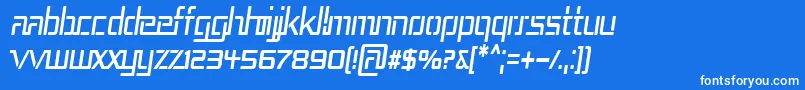 Rep3cni-Schriftart – Weiße Schriften auf blauem Hintergrund
