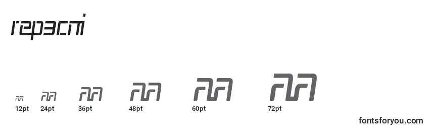 Rep3cni Font Sizes