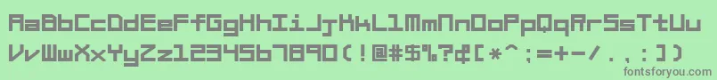 フォントBraciolaMsExb – 緑の背景に灰色の文字