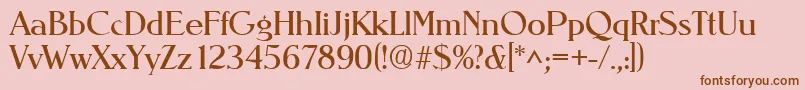 Weitere Informationen zur NevadaRegular-Schriftart NevadaRegular-Schriftart – Braune Schriften auf rosa Hintergrund