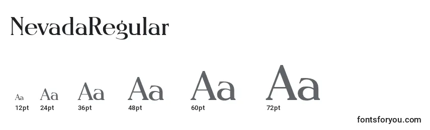 NevadaRegular Font Sizes