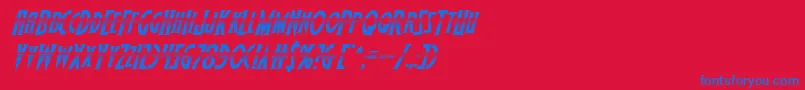 Wolfsbane2iihalfital Font – Blue Fonts on Red Background