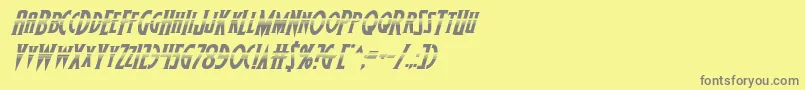 フォントWolfsbane2iihalfital – 黄色の背景に灰色の文字