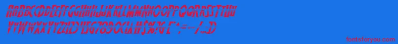 Wolfsbane2iihalfital Font – Red Fonts on Blue Background
