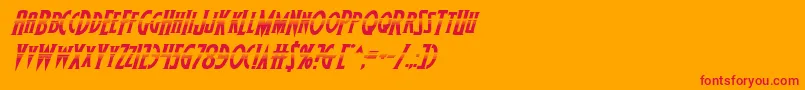 フォントWolfsbane2iihalfital – オレンジの背景に赤い文字