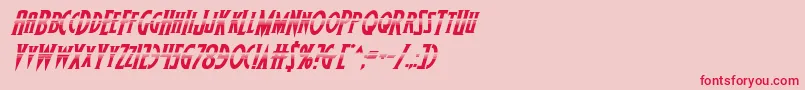 Wolfsbane2iihalfital-Schriftart – Rote Schriften auf rosa Hintergrund