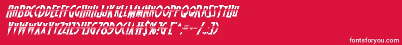 フォントWolfsbane2iihalfital – 赤い背景に白い文字