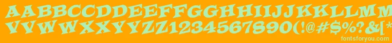 LatinotitulspupRegular Font – Green Fonts on Orange Background