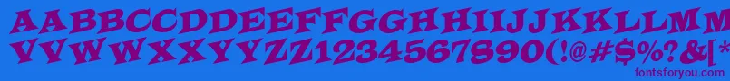 LatinotitulspupRegular Font – Purple Fonts on Blue Background