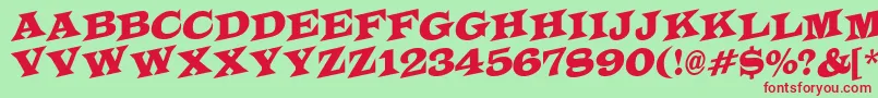 LatinotitulspupRegular Font – Red Fonts on Green Background