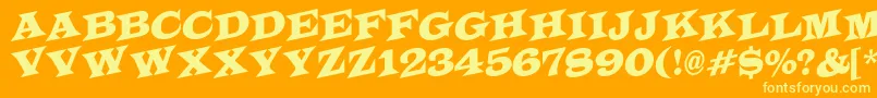 LatinotitulspupRegular Font – Yellow Fonts on Orange Background