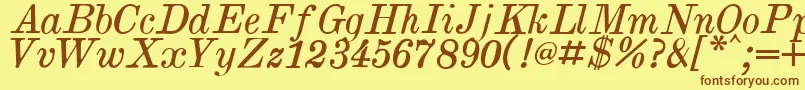 Fonte BrokgauzEfronItalic – fontes marrons em um fundo amarelo