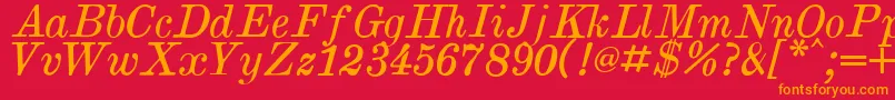 BrokgauzEfronItalic Font – Orange Fonts on Red Background