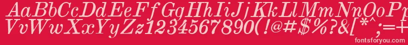 Fonte BrokgauzEfronItalic – fontes rosa em um fundo vermelho