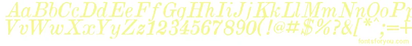 BrokgauzEfronItalic Font – Yellow Fonts on White Background