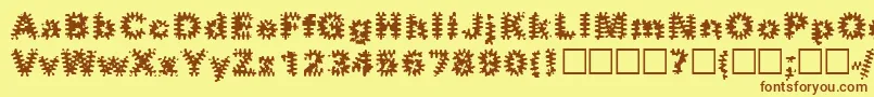 Inkblots Font – Brown Fonts on Yellow Background