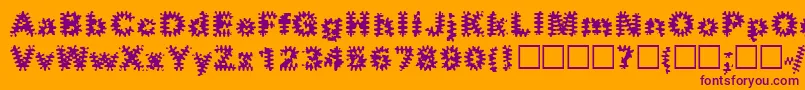 Inkblots Font – Purple Fonts on Orange Background