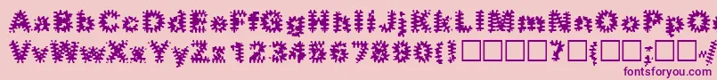 Inkblots-Schriftart – Violette Schriften auf rosa Hintergrund