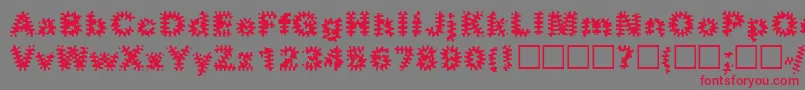 フォントInkblots – 赤い文字の灰色の背景