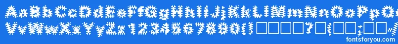 Fonte Inkblots – fontes brancas em um fundo azul