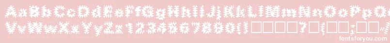 Fonte Inkblots – fontes brancas em um fundo rosa