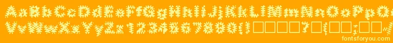 Inkblots Font – Yellow Fonts on Orange Background