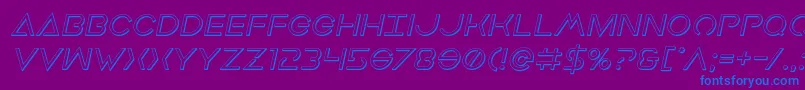 Earthorbiter3Dital Font – Blue Fonts on Purple Background