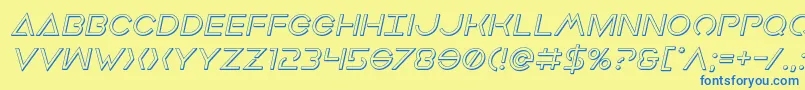Earthorbiter3Dital Font – Blue Fonts on Yellow Background
