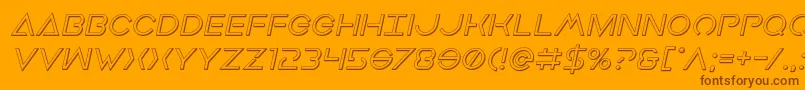 Earthorbiter3Dital Font – Brown Fonts on Orange Background