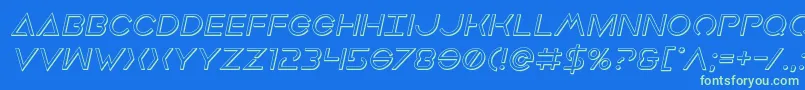 Шрифт Earthorbiter3Dital – зелёные шрифты на синем фоне