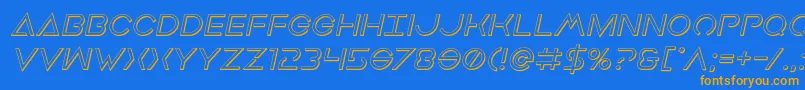 Earthorbiter3Dital Font – Orange Fonts on Blue Background