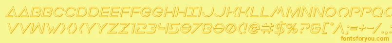 Earthorbiter3Dital Font – Orange Fonts on Yellow Background