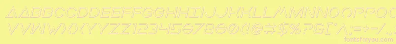 Earthorbiter3Dital Font – Pink Fonts on Yellow Background