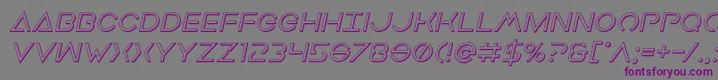 Earthorbiter3Dital-Schriftart – Violette Schriften auf grauem Hintergrund