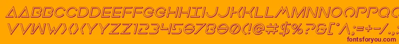 Earthorbiter3Dital Font – Purple Fonts on Orange Background