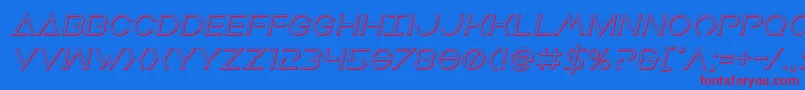 Earthorbiter3Dital Font – Red Fonts on Blue Background