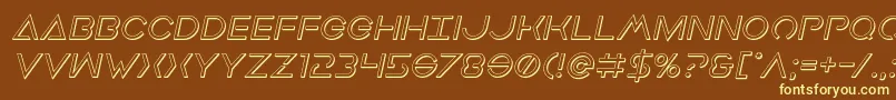 Earthorbiter3Dital Font – Yellow Fonts on Brown Background